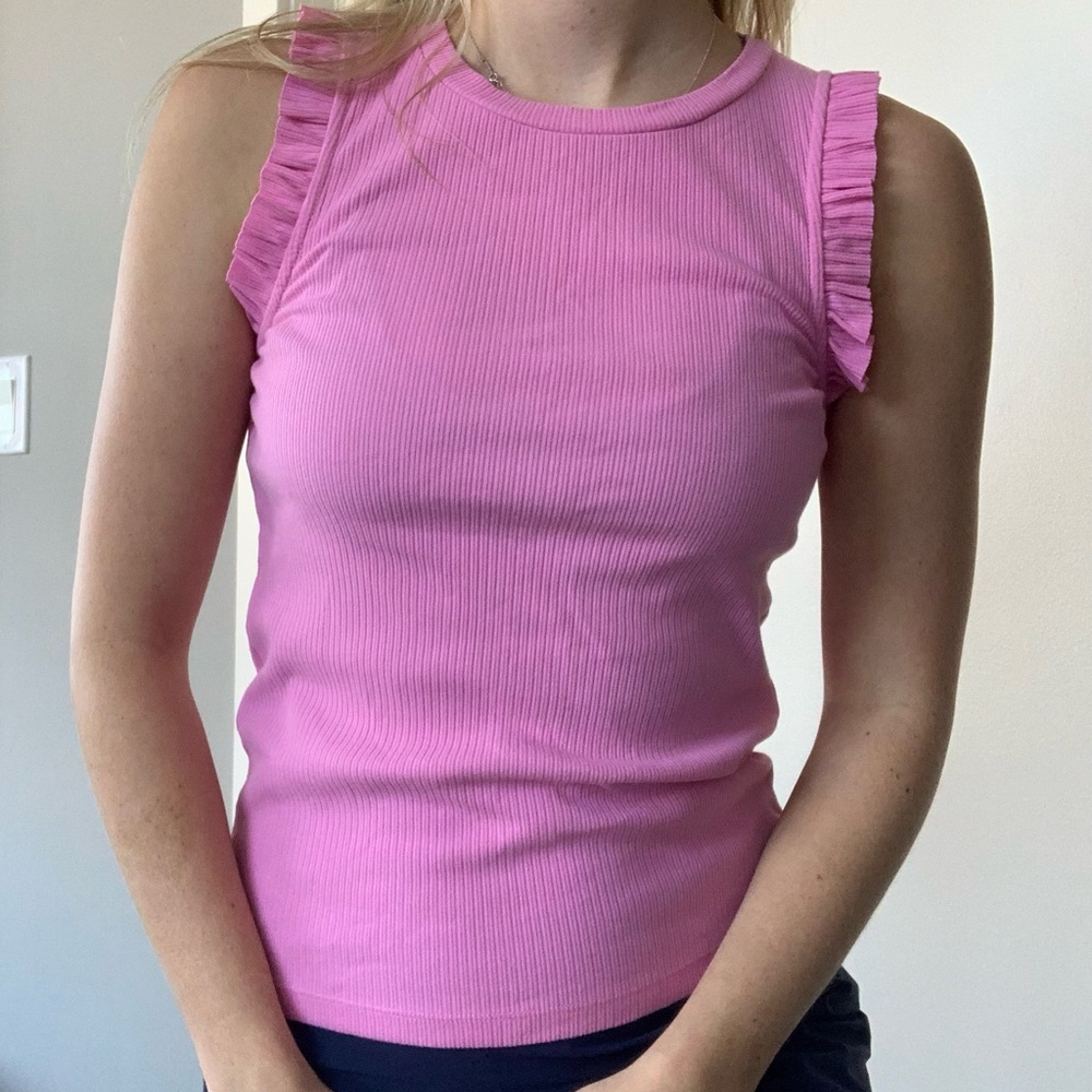 Pink Ruffle Sleeve Top